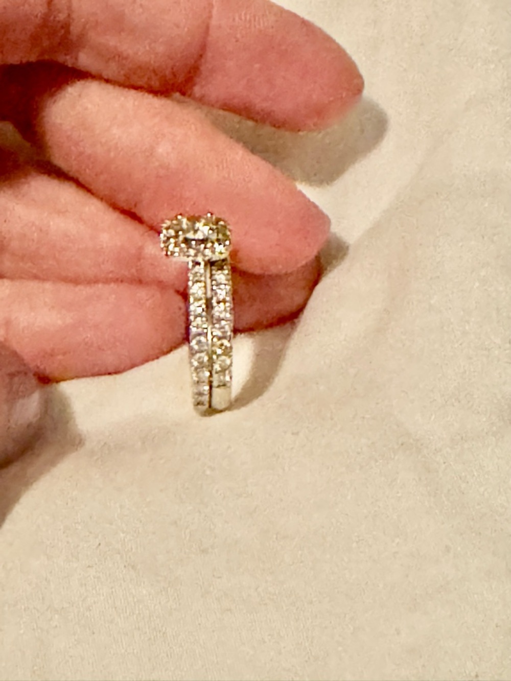 Kay Jewelers Silver-Tone Halo Engagement Ring Set with White Stones - Picture 5 of 10